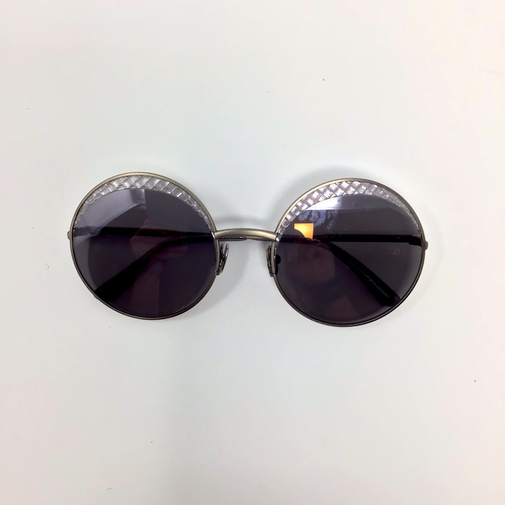 NWT Bottega Veneta Silver Grey Round Sunglasses - Picture 4 of 11